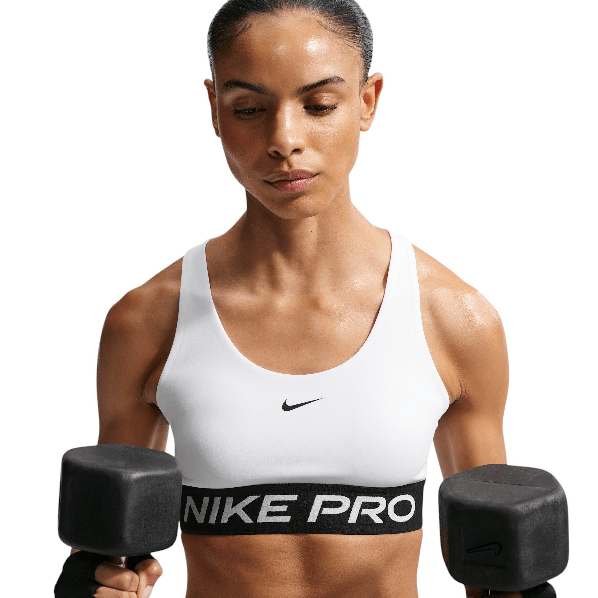 Nike Women's Pro 365 Lt-Support Non-Padded Sports Bra - White/Black - WHITE/BLACK